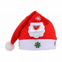 AUDeals ‌Kids Santa Hat Festive Christmas Accessory with White Red Xmas Decorations, Holiday Photo Props for Family, Xmas Party Decor
