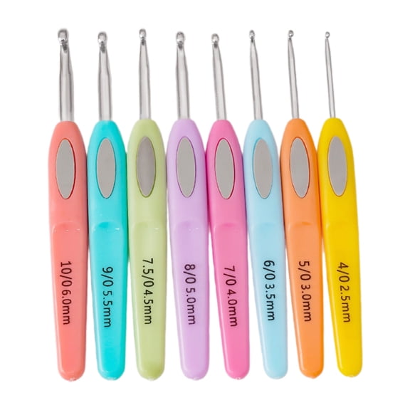 8 Size Long Handle Crochet Hook for Beginner Knitting Sweater Scarves, Bag