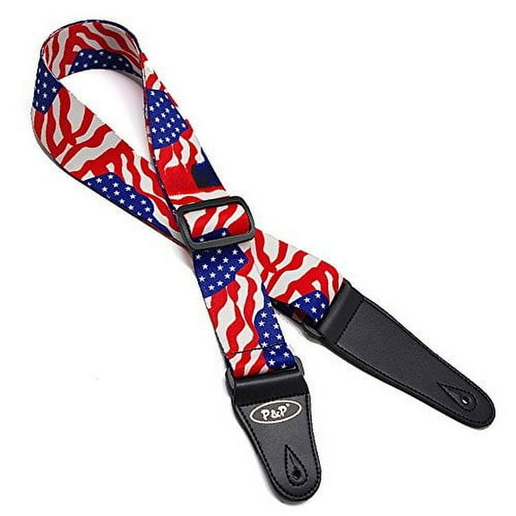 Art Attack USA American Flag Stars & Stripes America Red White & Blue Fourth 4th of July Jacguard Weave Music Electric Acoustic Bass Guitar Ukulele Strap