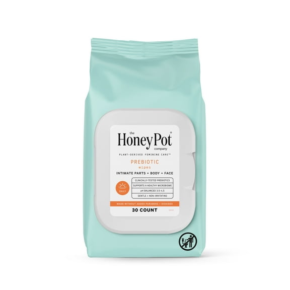 The Honey Pot Company Prebiotic Intimate Wipes 30 counts