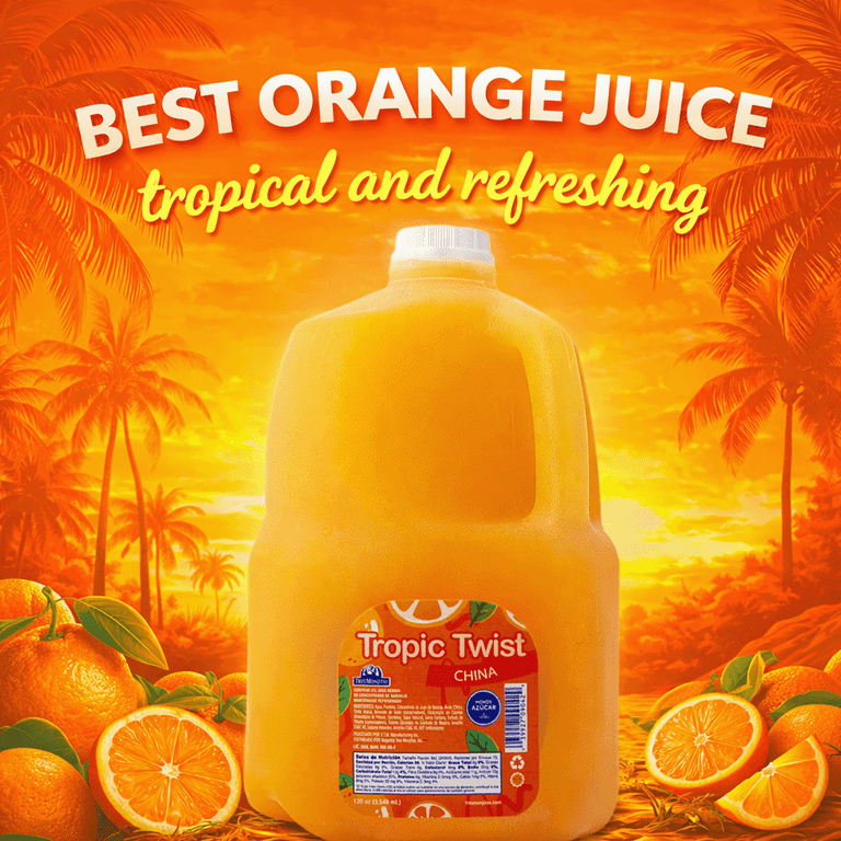 Tropic Twist, Orange Juice Flavor, 120 oz, Refrigerated, No Pulp