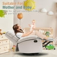 thumbnail image 6 of hzlagm Glider Recliner Nursery Chair with Manual Adjustable Footrest Swivel Rocker Recliner for Small Spaces Living Room Bedroom RV - Beige, 6 of 6