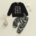 thumbnail image 2 of Toddler Boys Clothes Fall Winter Outfit Sets,18 24 Months 1T 2T 3T 4T 5T Baby Boy Girl Long Sleeve Round Neck Car Pattern Elastic Camo Pants 2PCS Playwear Set,18-24 Months,Black, 2 of 4