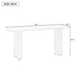 thumbnail image 7 of 63" Console Table with Pine Veneer and Geometric Legs,Wooden Sofa Table Entryway Table for Living Room,Entryway,Dining Room,Beige, 7 of 7