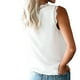 thumbnail image 2 of Camiseta de mujer Blusa casual sin mangas con cuello en V de encaje Top de verano, Blanco, M Methold AP001334-02, 2 of 7