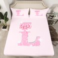 thumbnail image 2 of Castle Fairy Personalized Initial 4 Pieces Queen Sheet Sets for Children,Bow Alphabet Ultra Soft Flat Sheet,Bling Glitter Queen Fitted Sheet,Luxury Bedroom Decor, 2 of 7