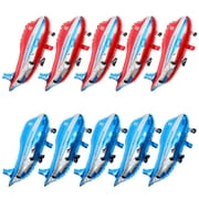 COSMOBETTY Airplane Balloon Aluminium Foil 10Pcs Blue