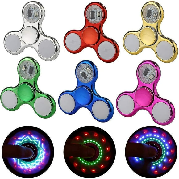 Led Up Clear Toys, Adhd Anxiety Toys Spin Compatible With Kids (6 Pack)