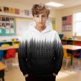thumbnail image 2 of ZHOGXU Boys Patchwork Gradient Hooded Sweatshirt Long Sleeve Pullover Hoodie With Pocket For Kids Cool Outdoor Play Wear,Black1,8-9 Years, 2 of 5