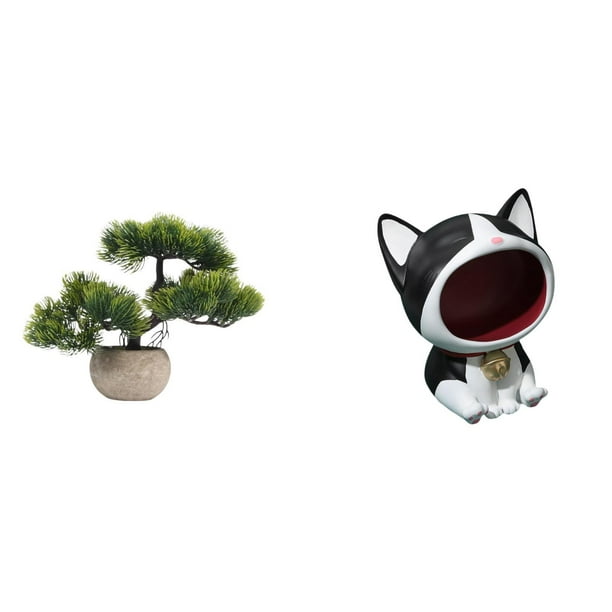 Árbol bonsái artificial,Bonsái artificial para decoración de escritorio o interior,Bonsái artificial,planta falsa en maceta.,Estatua de escritorio,Estatua de
