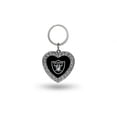 thumbnail image 1 of Oakland Raiders Bling Rhinestone Heart Keychain, 1 of 2