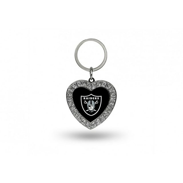 Oakland Raiders Porte-Clés Cœur en Strass Bling