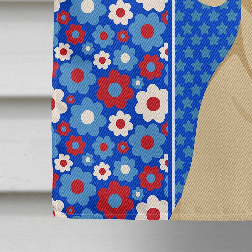 Cream Dachshund USA American Flag Canvas House Size 28 in x 40 in