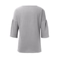 thumbnail image 3 of 2024 Summer New Women's Casual And Comfortable Commuting Cropped Sleeve Solid Color T Shirt Dry Tech Shirts Women Running Tee Shirts Women T Shirts Spandex Short Sleeve Scrub Jackets Dark Tee Women, 3 of 4