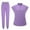 Purple, variant on Nurse Working Uniforms Womens 2 Piece Jogger Scrub Set Mock Neck Work Shirts Long Pants Nurse Gifts for Work, Gray, S