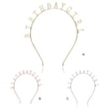 thumbnail image 3 of Sonducket Diadema con letras para cumpleaños, diadema para chicas jóvenes, suministros creativos para fiestas en forma de letras, diademas para mujer Accesorio para el cabello Dorado Sonducket AP008889-01B, 3 of 5