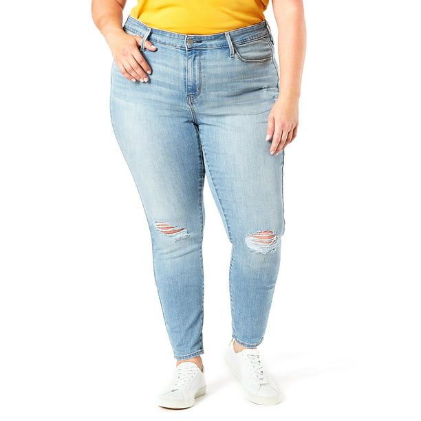 Signature by Levi Strauss & Co. Women's Plus Size Casual Mid Rise Modern  Skinny Jeans 