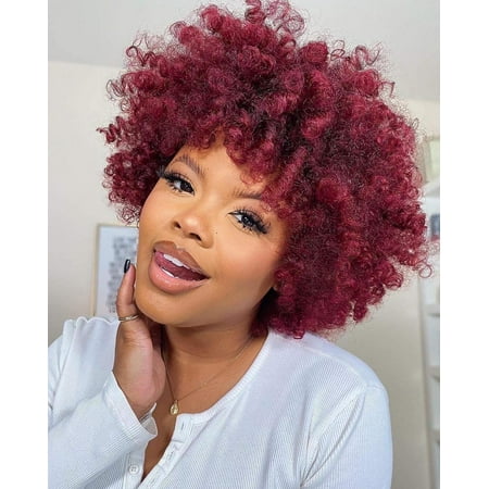 Ombre Short Afro Curly Wigs Pixie Cut Wigs Kinkys Curly Hair Wig for Black  Women 99j Color | Walmart Canada