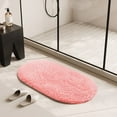 thumbnail image 4 of yulier Oval Area Rug for Bedroom, Plush Bath Mat Shaggy Soft Bathroom Rug Indoor Modern Carpet Non-Slip Floor Mat for Home Decor, 24x35 inch, Hot Pink, 4 of 6