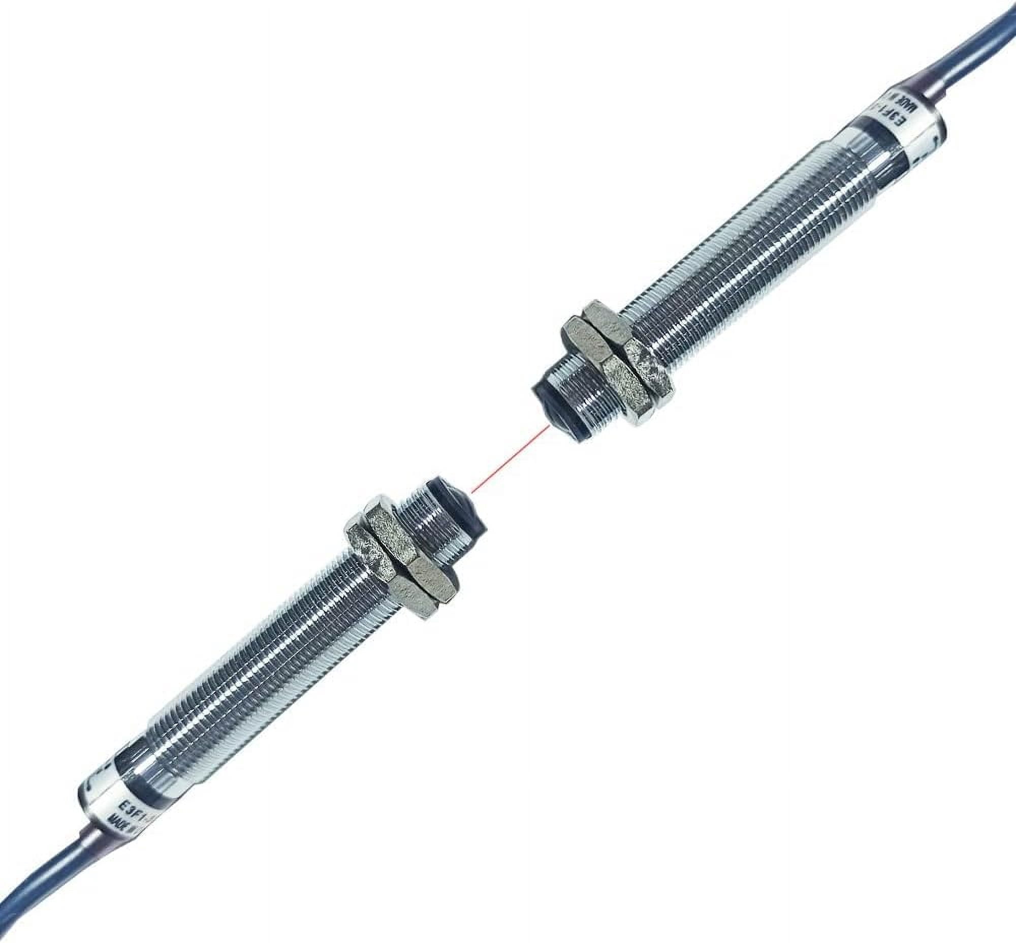 ATO Photoelectric Switch Sensor, M12 Through-Beam Reflection Optical Photoelectric Beam Sensor,NPN NO DC6-36V,Infrared light 660nm