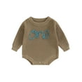 thumbnail image 1 of Faithtur Bébé Tricot Combinaison Lettre Brodé Manches Longues Col Rond Robe d'Hiver d'Automne, 1 of 9