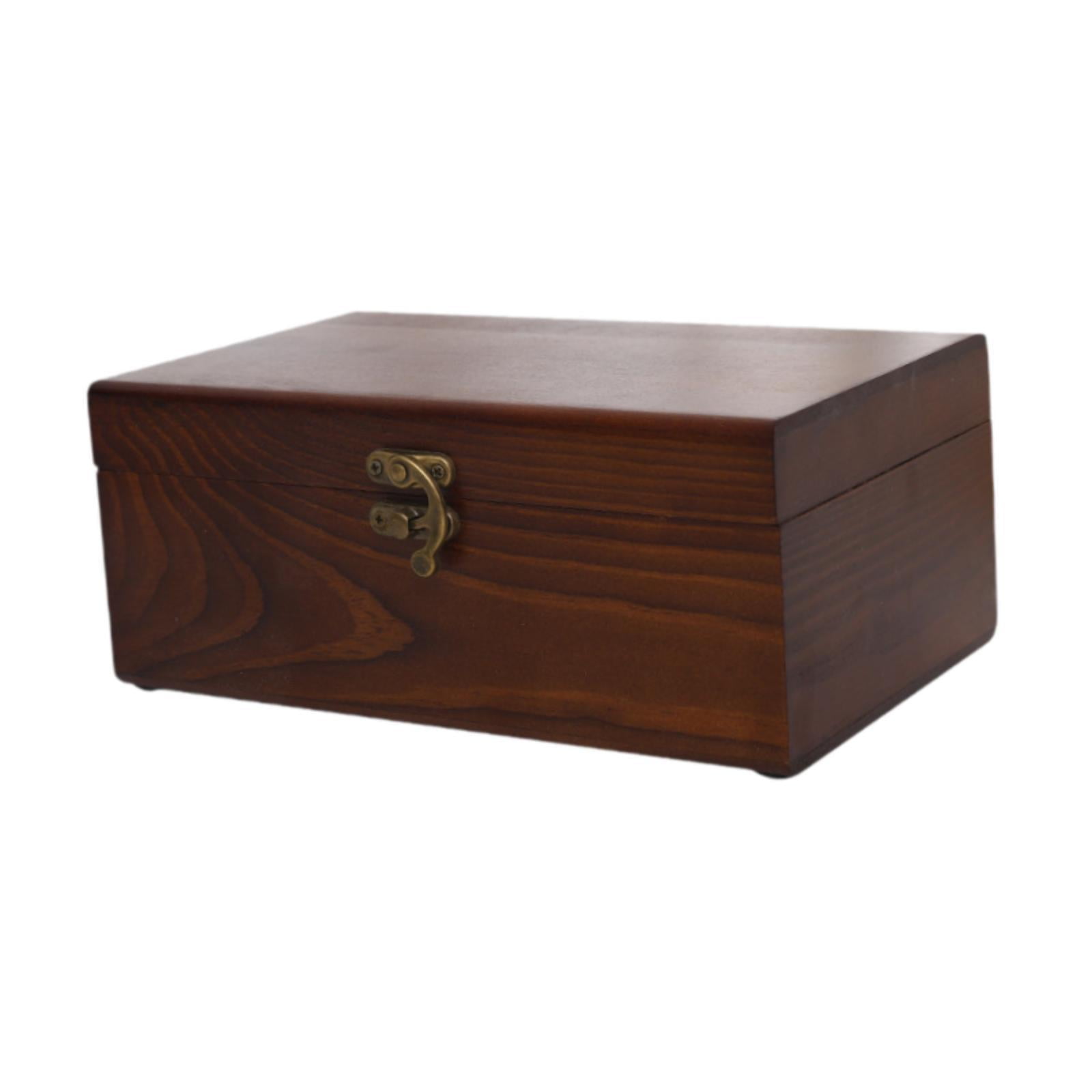 FVDPWYE Wooden Sewing Box Decorative Wood Storage Box Household for Handmade Craft Empty