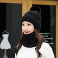 thumbnail image 2 of iHPH7 Hat and Scarf Set Warm Hat Beanie and Scarf Set Warm Neck Gaiter Hat Scarf Snow Caps Winter Neck Warmer Black One Size, 2 of 7