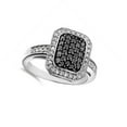 thumbnail image 4 of Black Cubic Zirconia Micro Pave Halo Wedding Ring .925 Sterling Silver Band Jewelry Female Size 6, 4 of 4