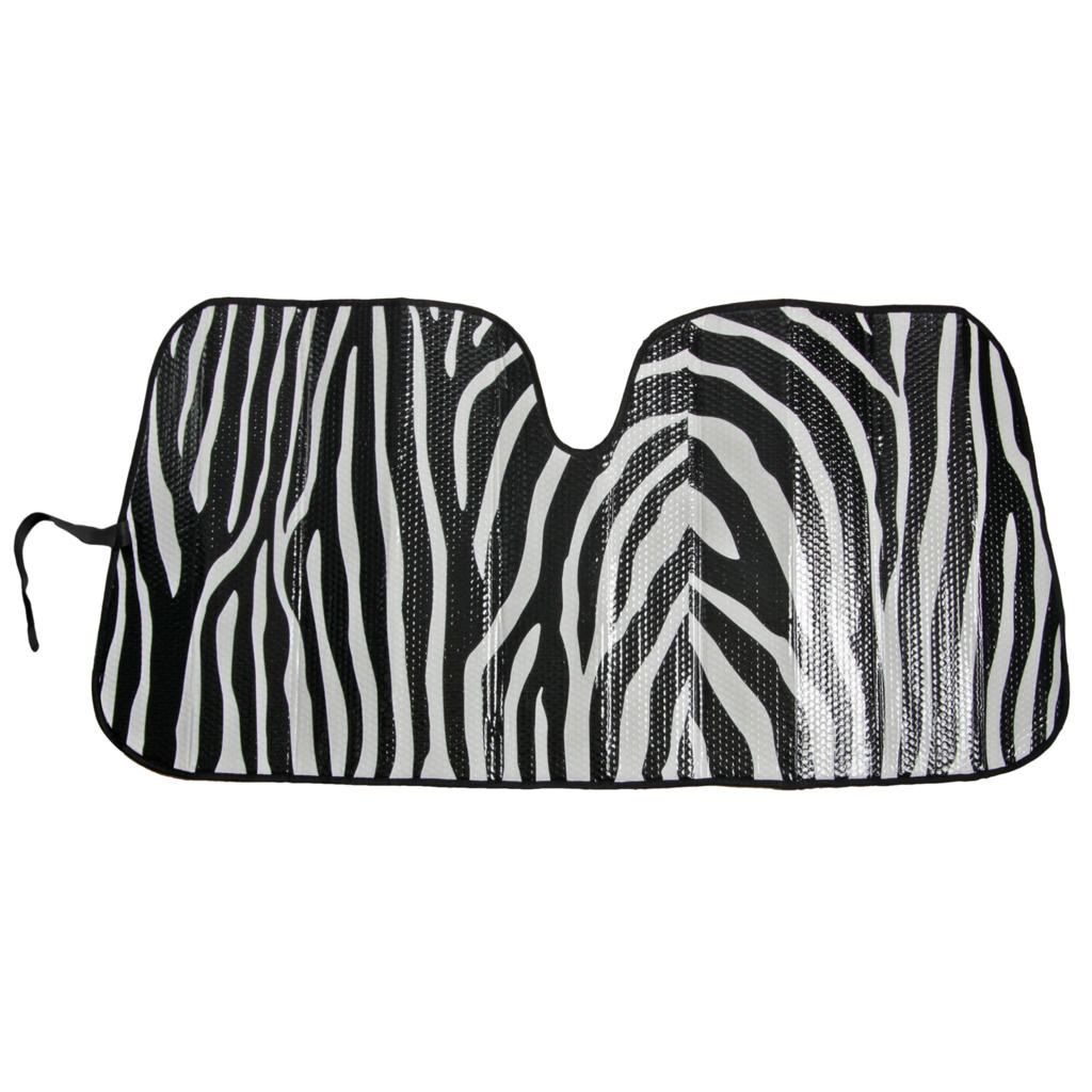 BDK Zebra Print Sun shade, Folding Accordion with Anti-Glare