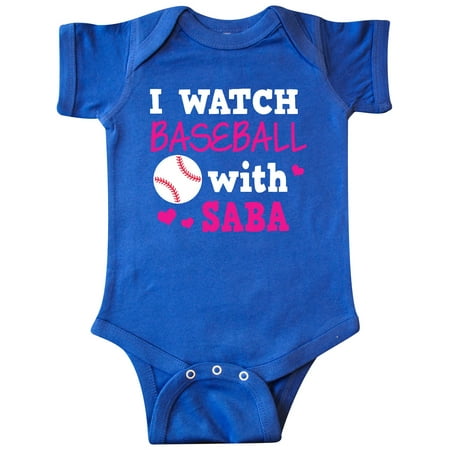 

Inktastic I Watch Baseball with My Saba Gift Baby Boy or Baby Girl Bodysuit