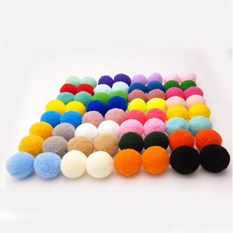 Ounona Pom Balls Colorful DIY Fluffy Crafts Mini Fuzzy Ball Plush Poms Arts Yarn Garland Decorations, Size: 2.5x2.5