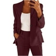 thumbnail image 3 of Levmjia Suit Coat for Women Dressy Lapel Collar Single Button Blazer Business Office Work Casual Outfits Slim Fit (Only Coat) Wine,XXXXL, 3 of 6