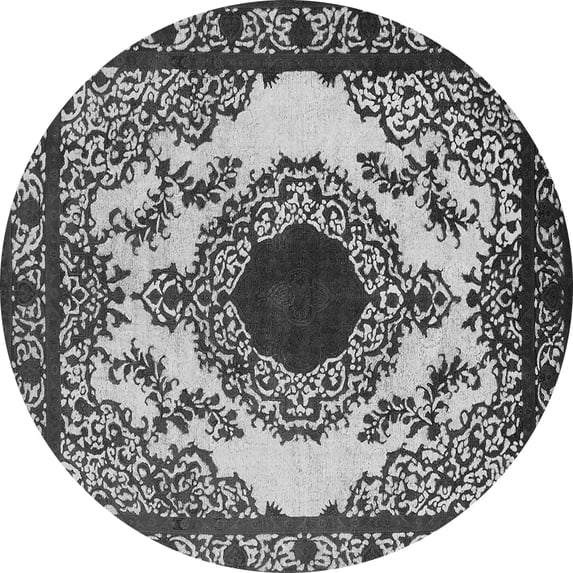 Ahgly Company Indoor Round Oriental Gray Industrial Area Rugs, 6' Round