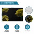 thumbnail image 6 of Yellow Rose Placemats Set of 8, Vintage Abstract Garden Flower Floral Black Placemats for Dining Table, Place Mats for Kitchen Tabletop, Waterproof Wipeable Dining Table Mats Set, 6 of 9