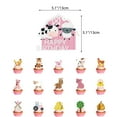 thumbnail image 3 of KYAIGUO Farm Animal Birthday Party Decorations Pink Theme Party Supplies Balloons Cake Decorations Happy Birthday Banner for Kids Girls & Baby Shower, 3 of 6