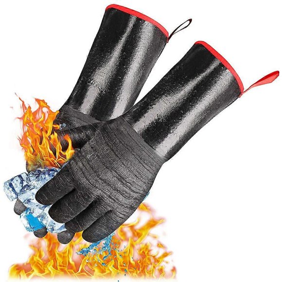 SZTXJ Gants de BBQ 17 Pouces, 932F, Résistants à la Chaleur, Fumeurs, Gants de Cuisson BBQ, Manipulation des Aliments Chauds sur Votre Friteuse à Air Chaud, Grill, Four. Imperméables, Résistants aux Flammes