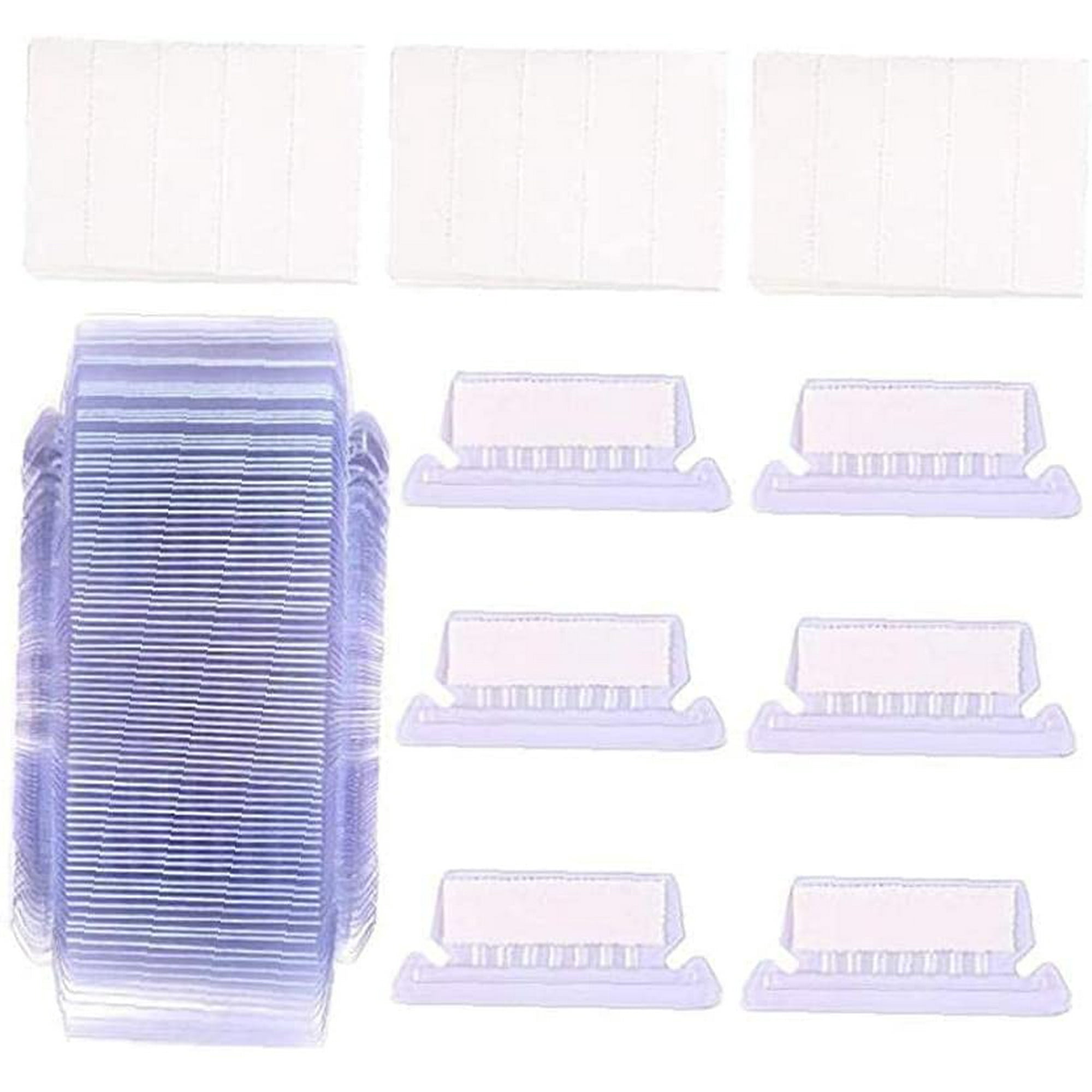 50pcs File Folder Tabs Hanging Clear Plastic Label Holders and Inserts for Quick Identification of Hanging Files