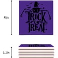 thumbnail image 3 of FMSHPON Halloween Theme Trick Or Treat Set of 6 Coaster for Drinks, Absorbent Ceramic Stone Coasters Cup Mat with Cork Base for Home Kitchen Room Coffee Table Bar Decor, 3 of 4