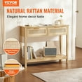 thumbnail image 2 of VEVOR Rattan Console Table with 2 Storage Drawers, Rattan Entryway Table with Natural Rattan Sliding Door, Console Sofa Table for Living Room, Study, Entryway Or TV Wall, Natural, 2 of 9