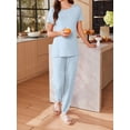 thumbnail image 2 of Avidlove Women Pajamas Set Short Sleeve Pjs Tops with Jogger Pants Loungwear 2 Piece Printed Sleepwear with Pockets, 2 of 7
