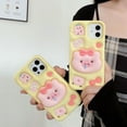 thumbnail image 6 of Yellow Pig Phone Case Compatible with iPhone 15 Pro, Cute 3D Cartoon Korea Dopamine Funny Animal Case with Pig Telescopic Hold Stand Shockproof Silicone Soft Case, 6 of 12
