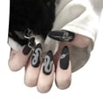 thumbnail image 3 of Uñas postizas HUOGUO, serpiente blanca y negra extendida, color oscuro, 24 unidades, 3 of 5