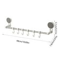 thumbnail image 3 of RFUGUG Suction Cup Bath Towel Bar with 6 Hooks, Drill-Free White 1337B Towel Rack Wall Mounted Removable Heavy Duty Hand Towel Holder for Bathroom and Shower Kitchen Accessories, 3 of 6