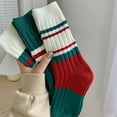 thumbnail image 4 of LKJYER 4/5 Pairs Striped Socks for Women, Green & Red Striped Crew Socks, Cute Athletic Crew Socks for Women, 4 of 7