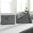 thumbnail image 2 of Household Essentials Bacs de Rangement Carrés en Tissu avec Couvercles Graphite Ensemble de 2, 2 of 5