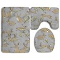 thumbnail image 1 of ABPHQTO Tela de conejos con vida salvaje Juego de alfombras de baño de 3 piezas Alfombra de baño Alfombra de contorno y tapa de inodoro, 1 of 2
