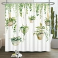 thumbnail image 5 of Lfeey Spring Shower Curtain, Potted Green Plants for Bathroom Decor Waterproof Fabric Polyester, 72x84 inch, 5 of 6