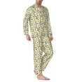 thumbnail image 2 of Naloa Leopard And Butterfly Men’s Pajamas Set - Long Sleeve Button Down Sleep Shirt and Pajama Bottoms Sleepwear Set-, 2 of 7