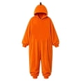 thumbnail image 4 of WAYUTE Girls Halloween Long Sleeve Hooded Jumpsuit for Kids Solid Color Soft Lined Loungewear for Girl Casual Party Outdoor Romper,Orange,Size 13 Y-14 Y, 4 of 4
