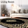 thumbnail image 2 of ODIKA 5'x7' Machine Washable Non-Slip Area Rug, Luxurious Swirl Interlocking Medallion Decorative Embellished High Traffic Rug with Pad, Black, 589829, 2 of 8